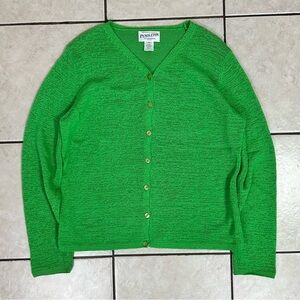 Vintage Y2K Style Women’s Lucky Green Pendleton Cardigan Button Up Size Medium